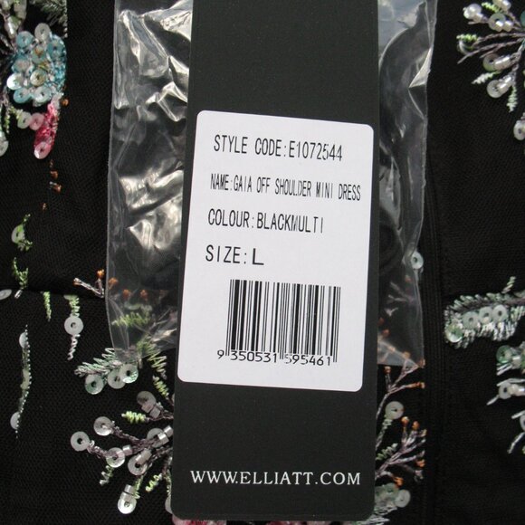 NWT Elliatt Gaia Black Floral Mini Dress Size L - Picture 14 of 15